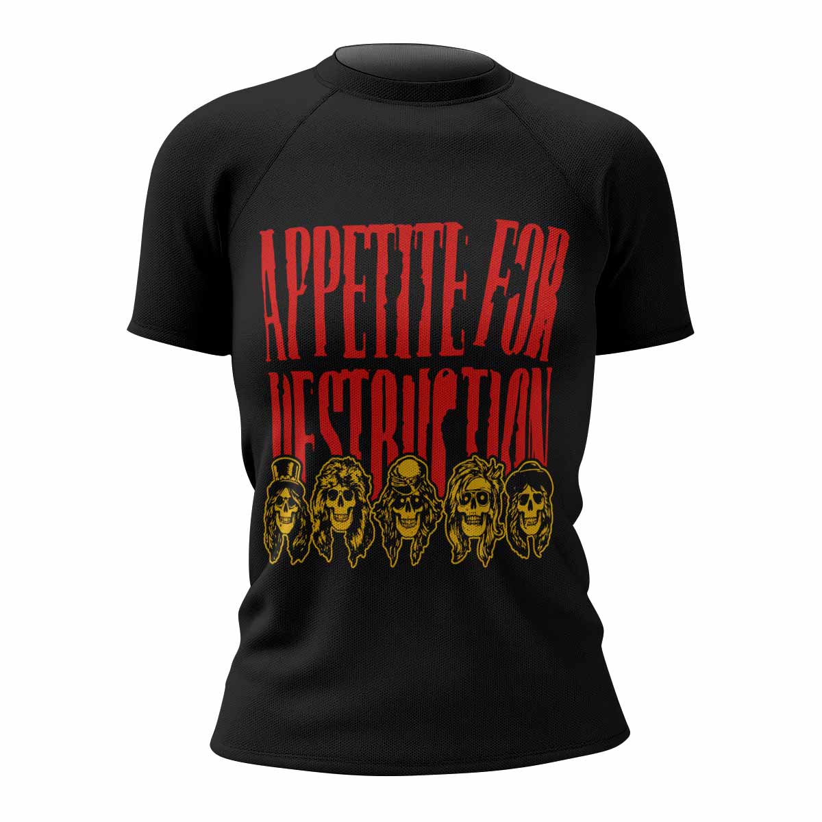 Guns N' Roses Appetite for Destruction Women's Rash Guard Short Sleeve - front view mockup