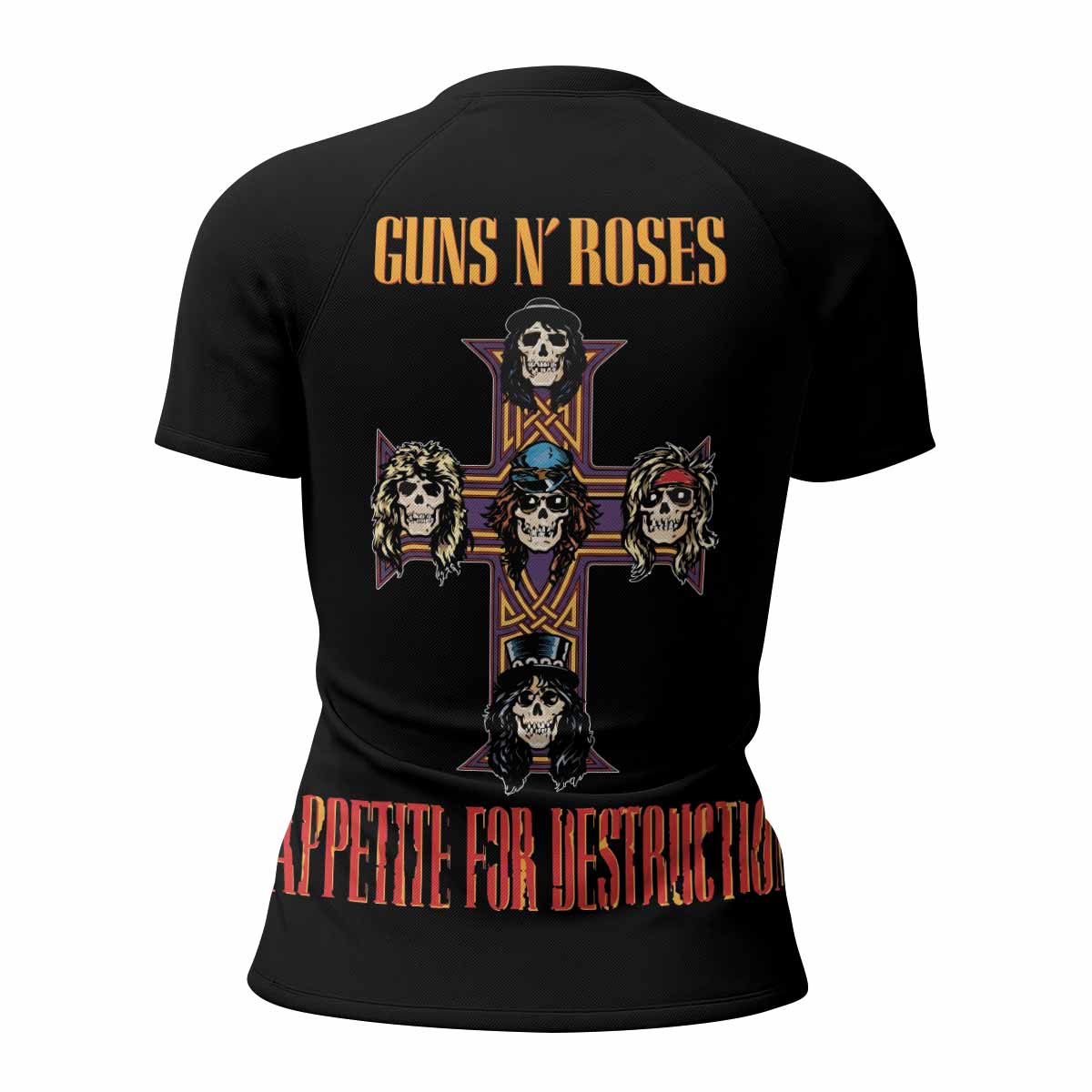 Appetite for Destruction Guns N' Roses Women's Rash Guard Short Sleeve - back view mockup