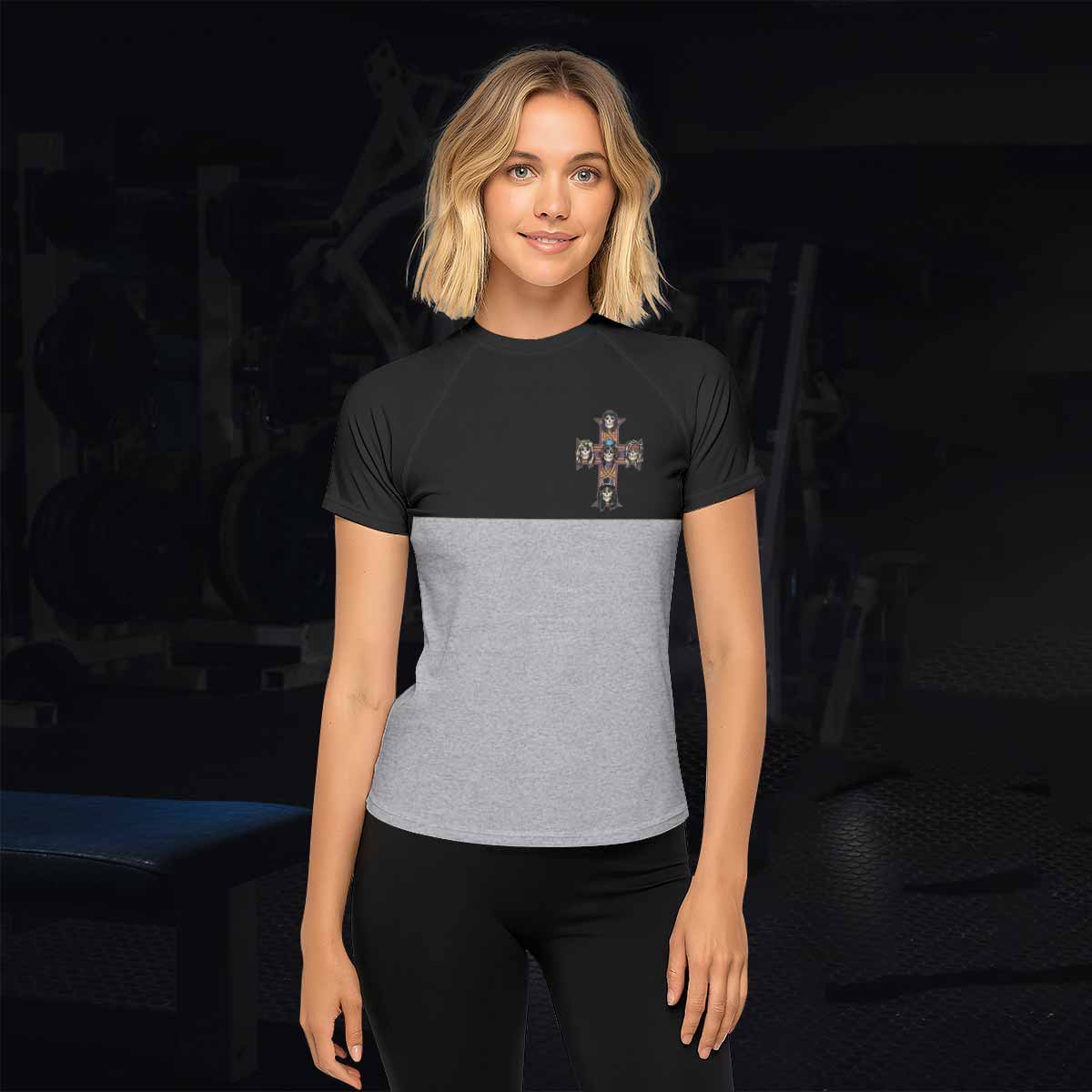 Appetite for Destruction Guns N' Roses Women's Rash Guard Short Sleeve - lifestyle view