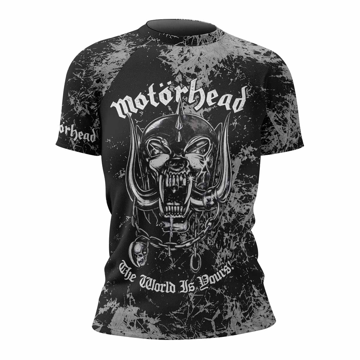 Motörhead The Wörld Is Yours Women's Rash Guard Short Sleeve - front view mockup