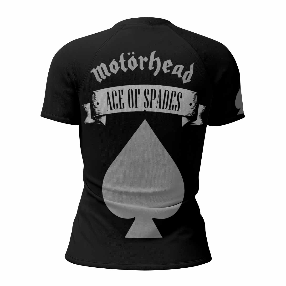 Motörhead Ace of Spades Women's Rash Guard Short Sleeve - back view mockup
