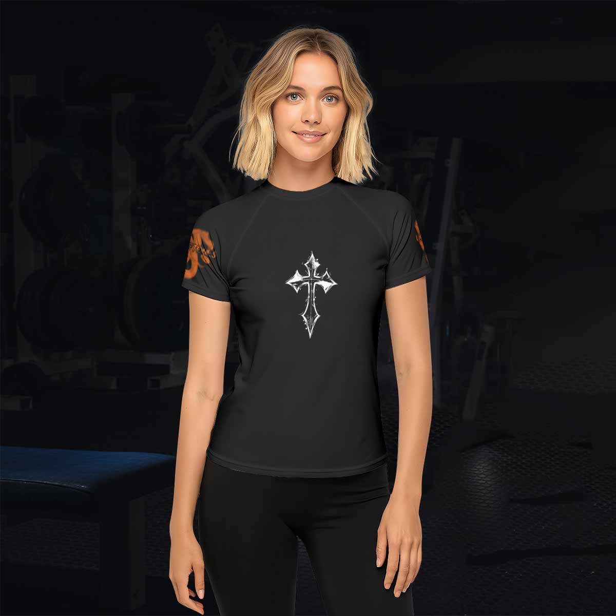 Deftones Etombed Women's Rash Guard Short Sleeve - lifestyle view