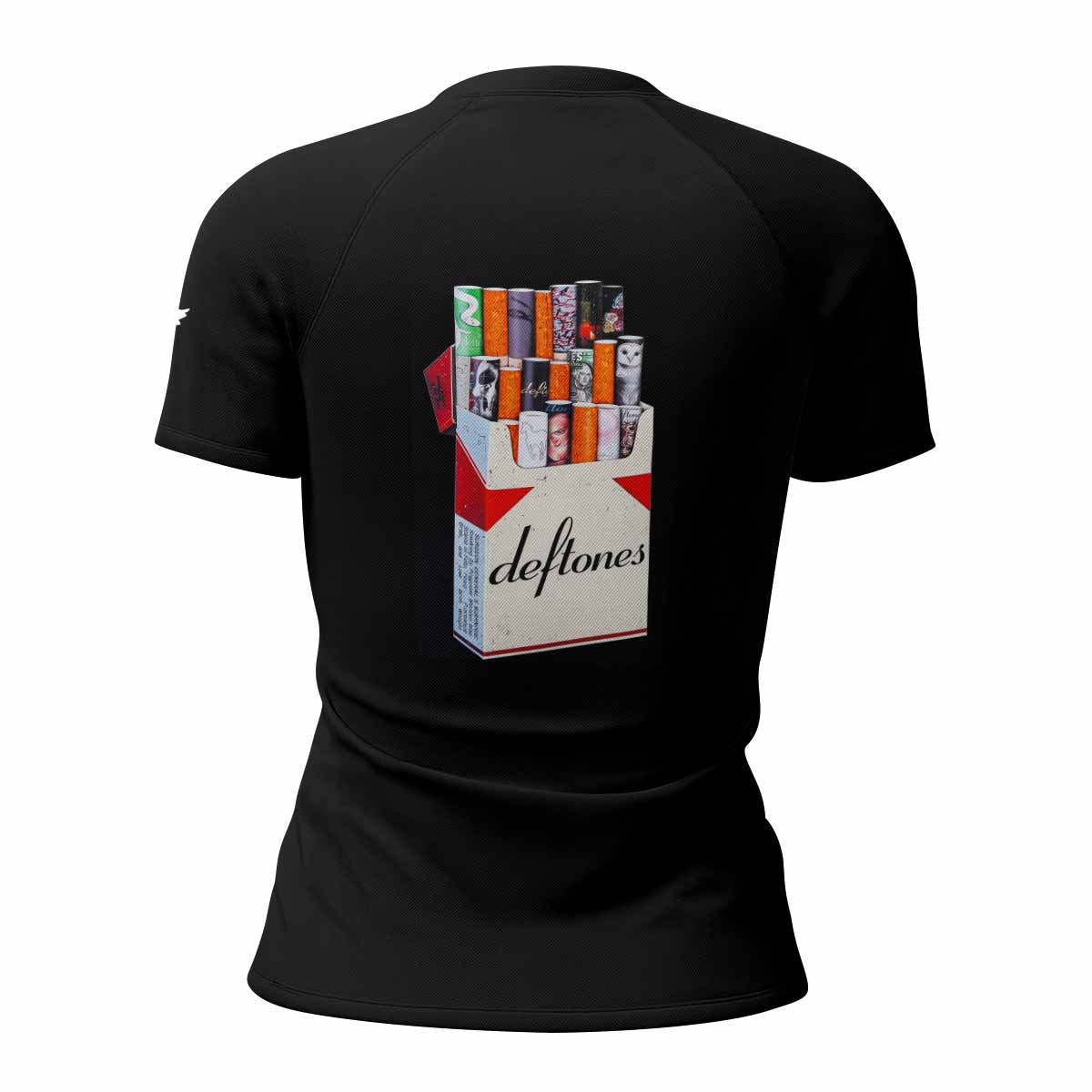 Deftones Cigarette Vintage Women's Rash Guard Short Sleeve - back view mockup