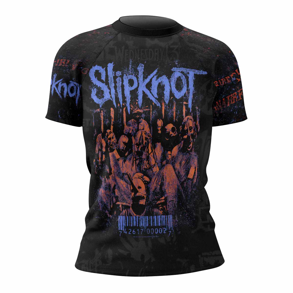 Slipknot Welcome To 1999 Women's Rash Guard Short Sleeve - front view mockup