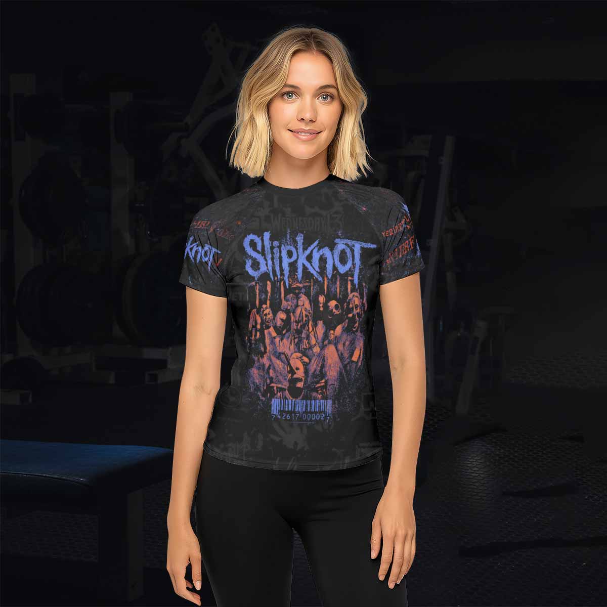 Slipknot Welcome To 1999 Women's Rash Guard Short Sleeve - lifestyle view