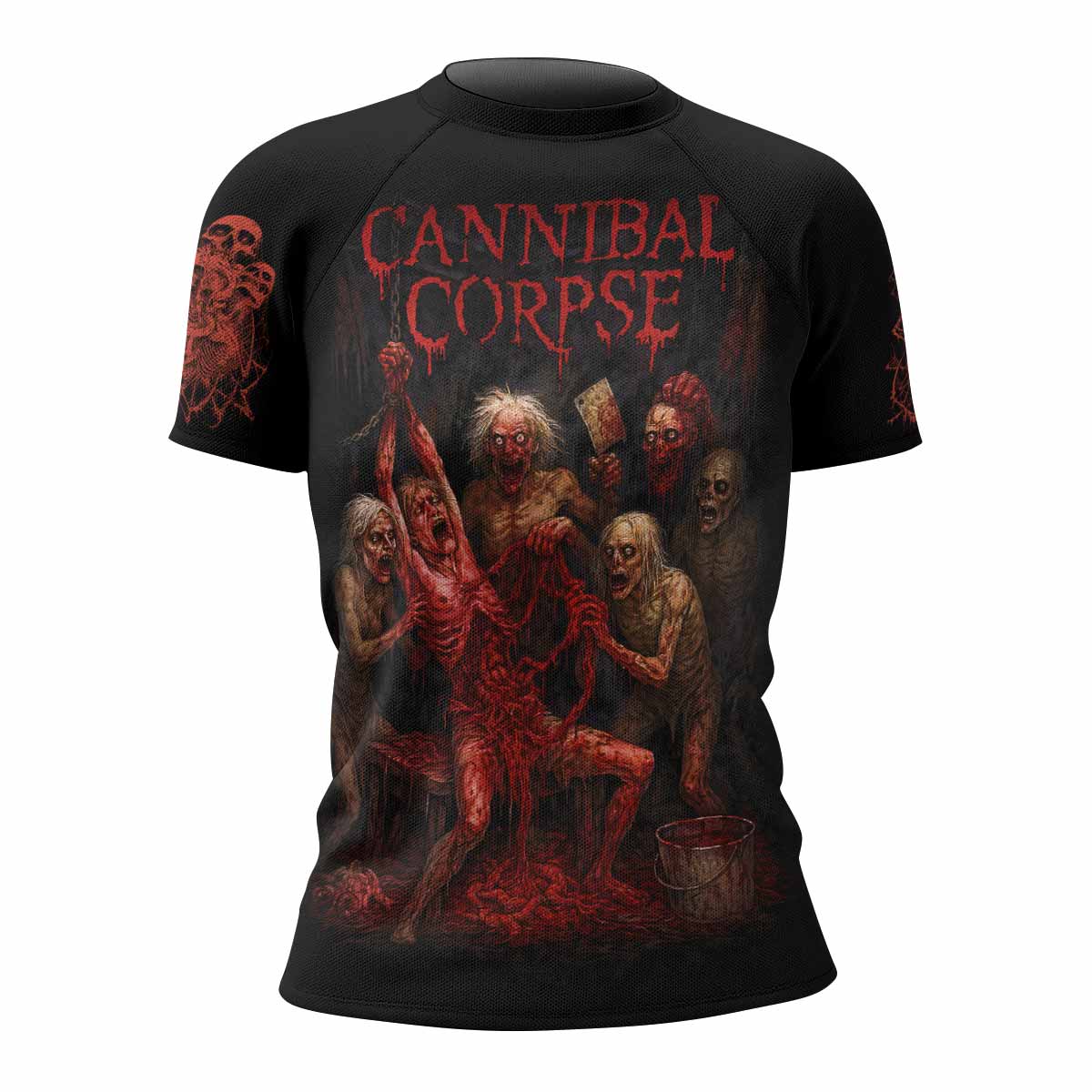 Butchered at Birth Cannibal Corpse Women's Rash Guard Short Sleeve - front view mockup