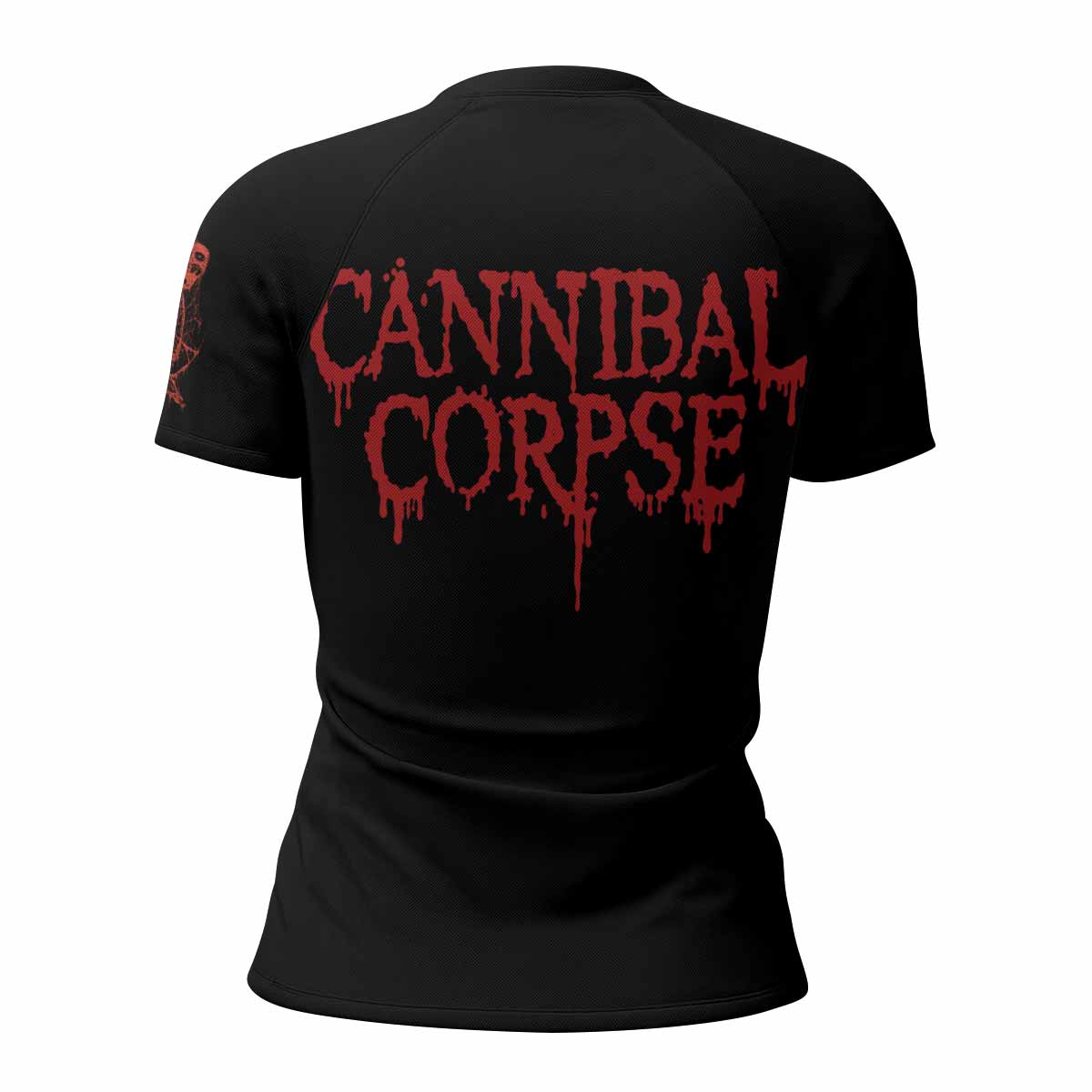 Butchered at Birth Cannibal Corpse Women's Rash Guard Short Sleeve - back view mockup