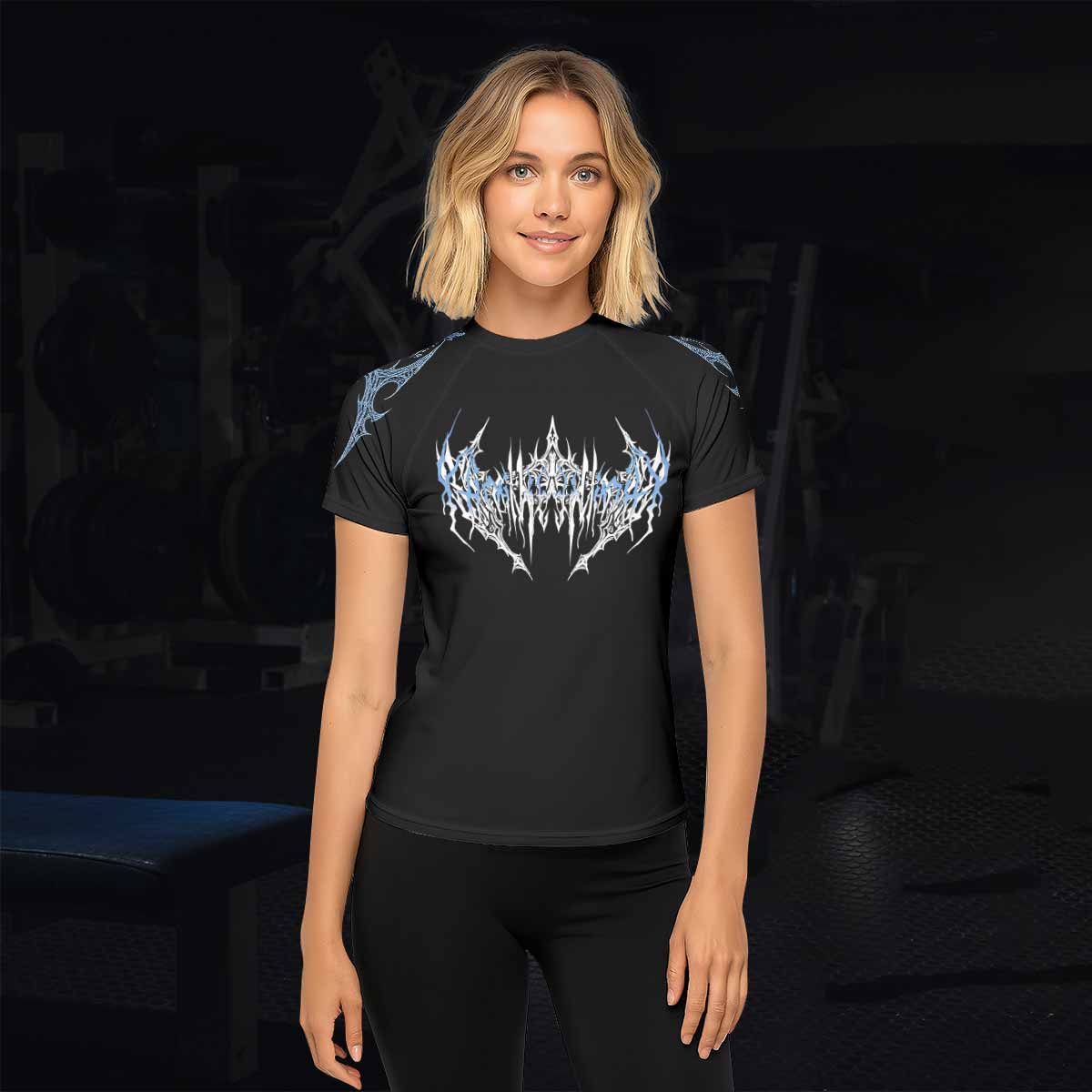 Abyssal Dominion Women's Rash Guard Short Sleeve - lifestyle view
