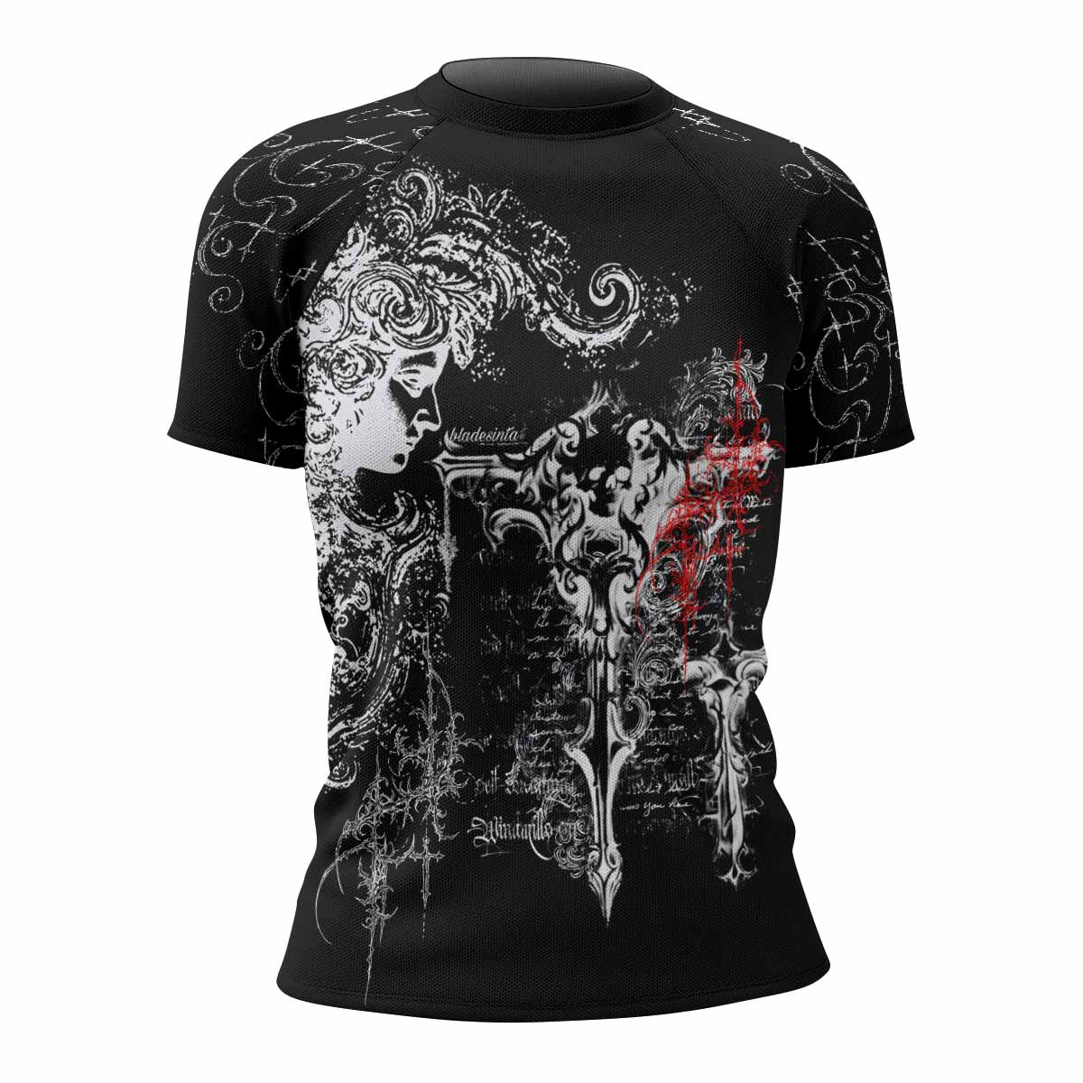 Born to Die Women's Rash Guard Short Sleeve - front view mockup
