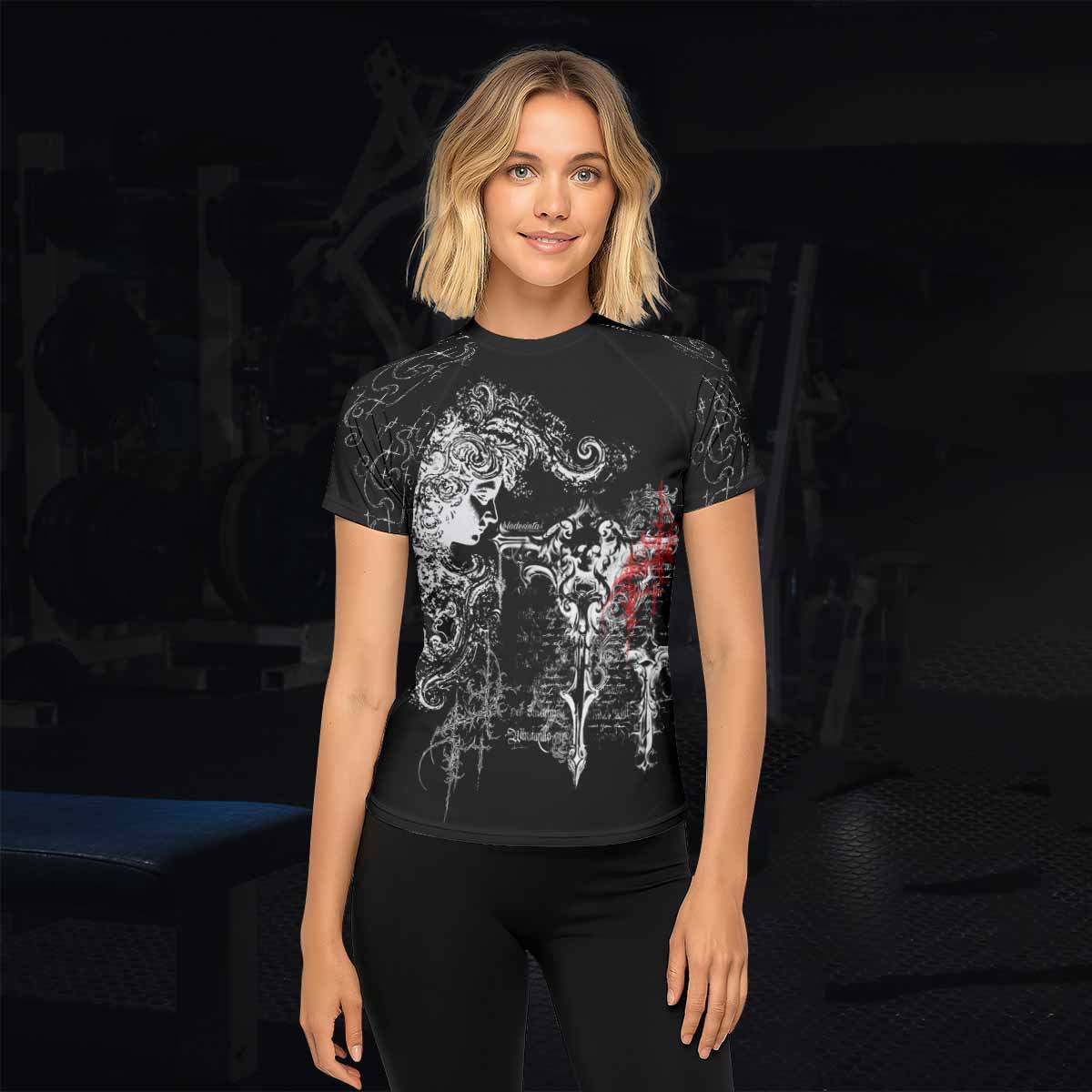 Born to Die Women's Rash Guard Short Sleeve - lifestyle view