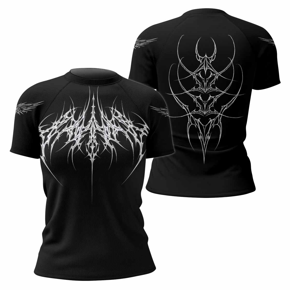 Void Sigil Women's Rash Guard Short Sleeve - front and back view
