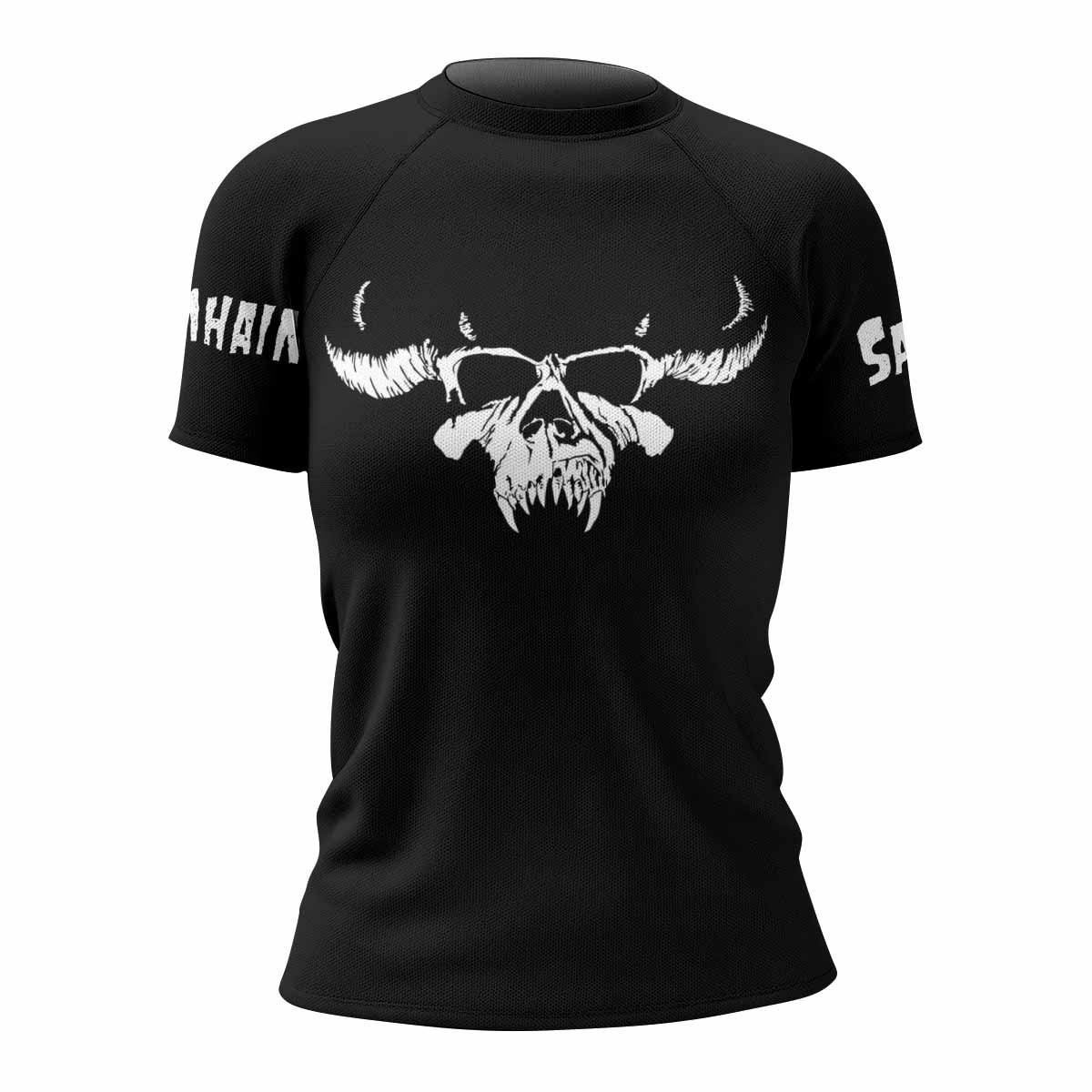 Samhain Horror Punk Women's Rash Guard Short Sleeve - front view mockup