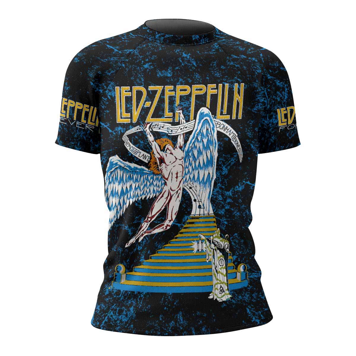 Led Zeppelin Swan Song Women's Rash Guard Short Sleeve - front view mockup