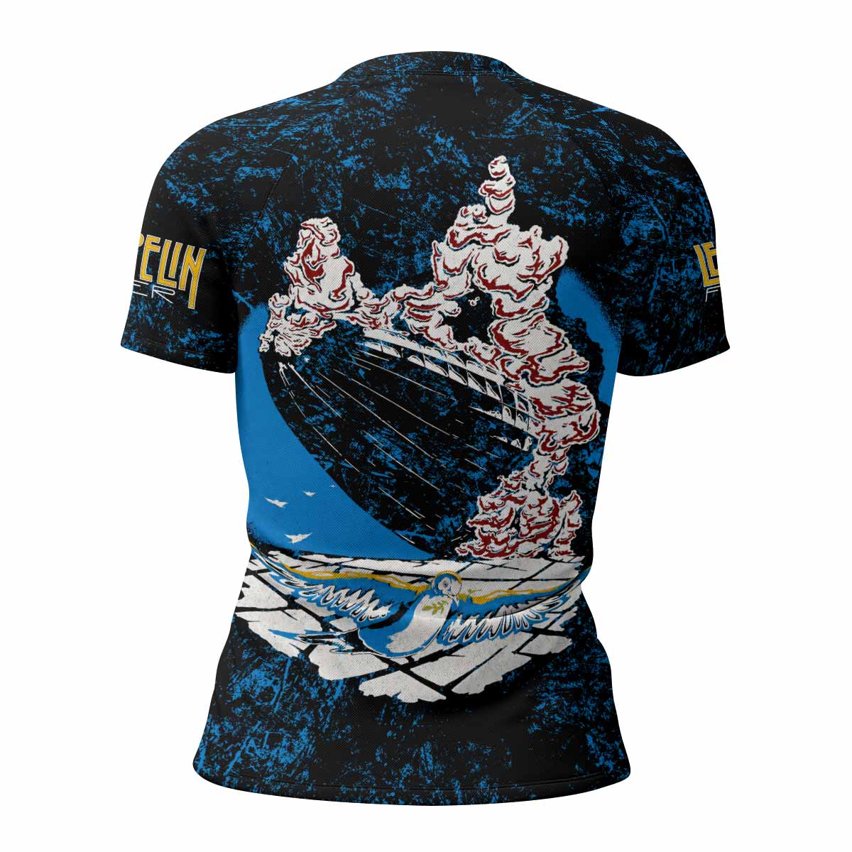 Led Zeppelin Swan Song Women's Rash Guard Short Sleeve - back view mockup