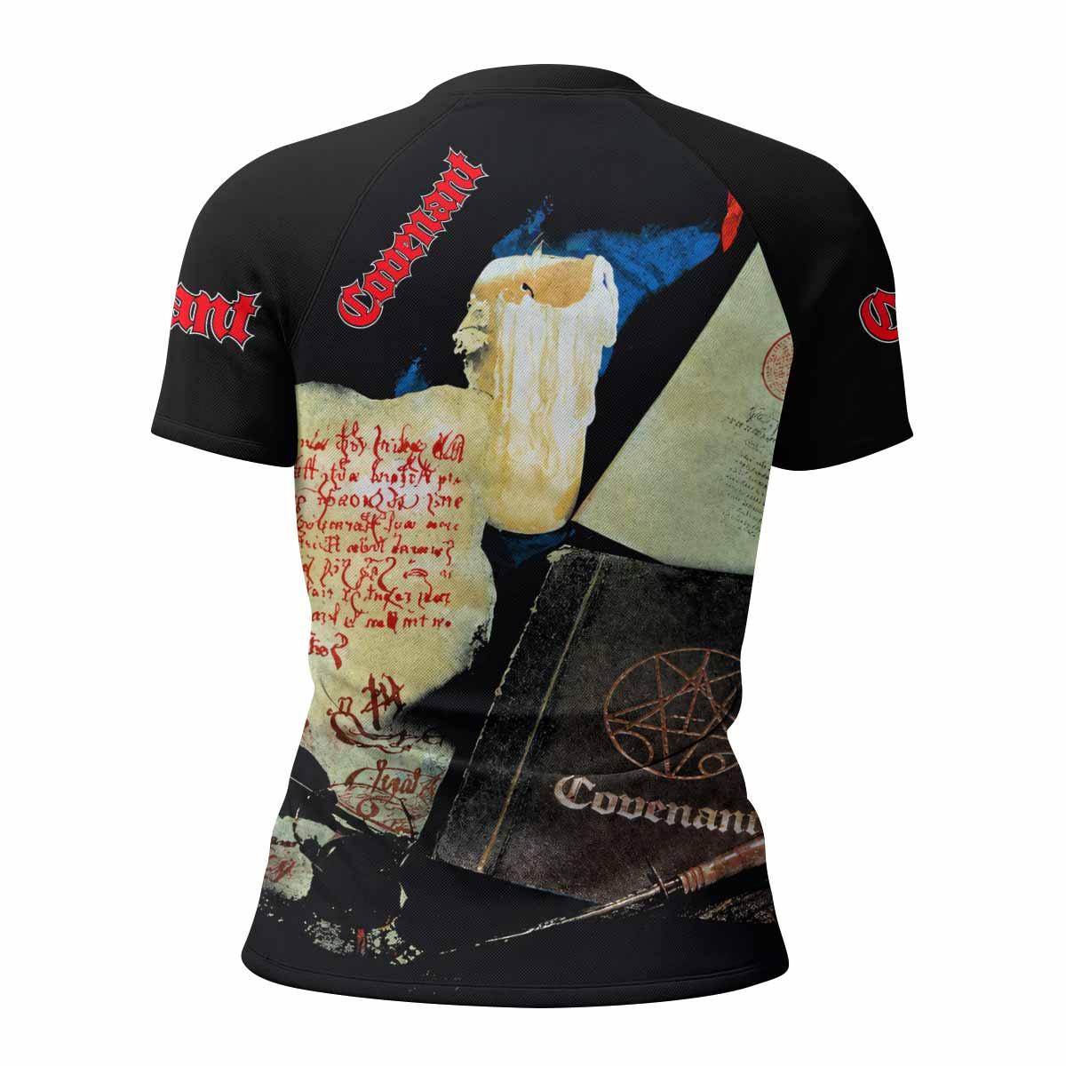 Morbid Angel Covenant Women's Rash Guard Short Sleeve - back view mockup