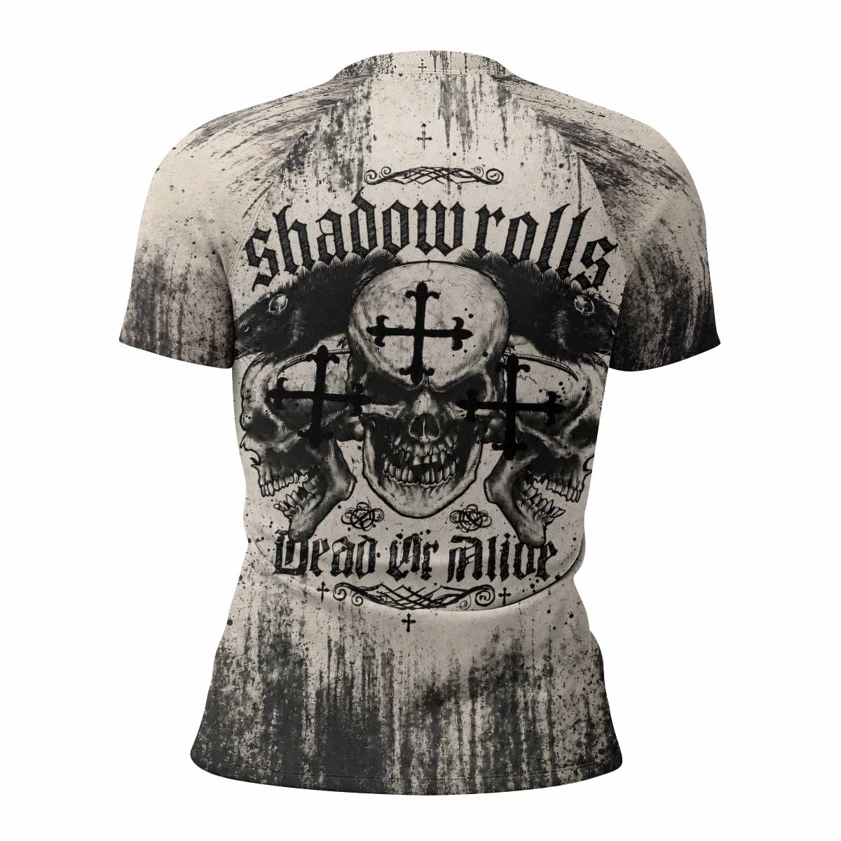 Shadowrolls Dead Or Alive Women's Rash Guard Short Sleeve - back view mockup