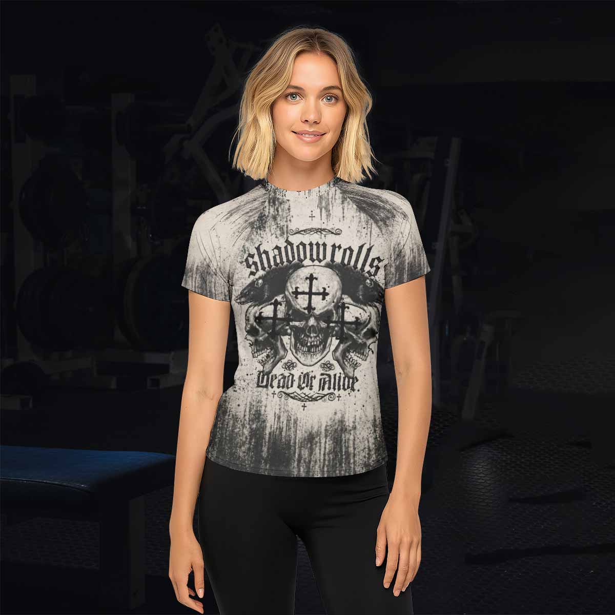 Shadowrolls Dead Or Alive Women's Rash Guard Short Sleeve - lifestyle view