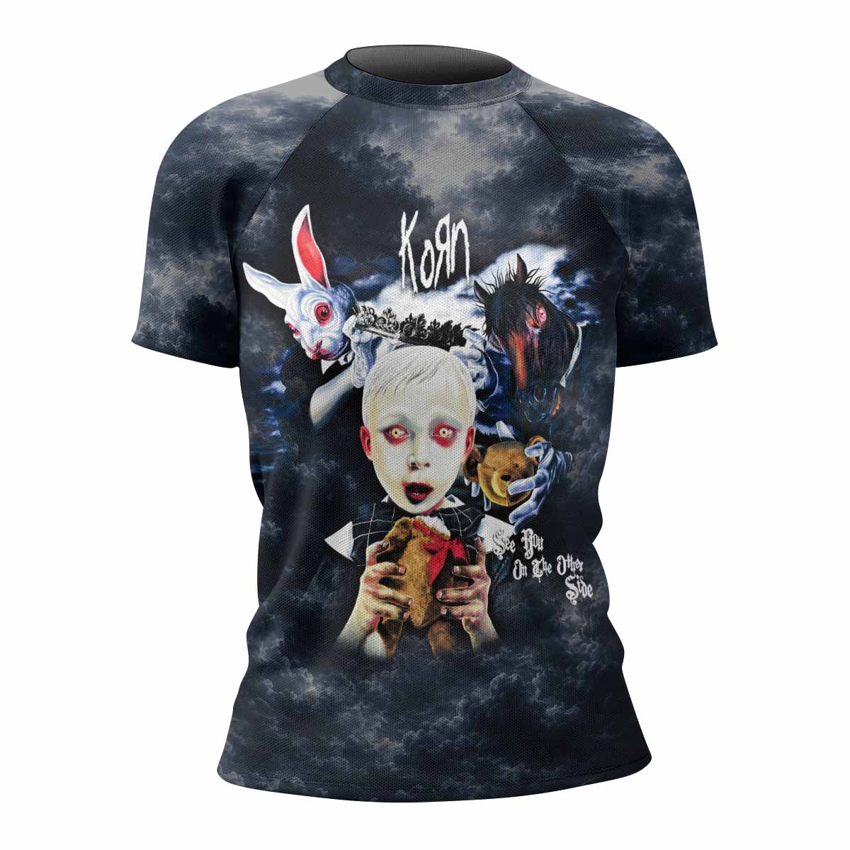 Korn See You On The Other Side Women's Rash Guard Short Sleeve - front view mockup