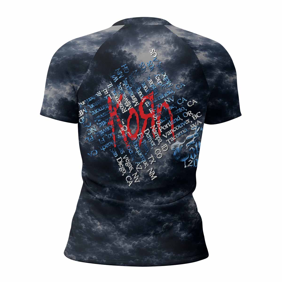 Korn See You On The Other Side Women's Rash Guard Short Sleeve - back view mockup