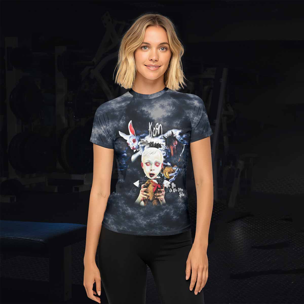Korn See You On The Other Side Women's Rash Guard Short Sleeve - lifestyle view