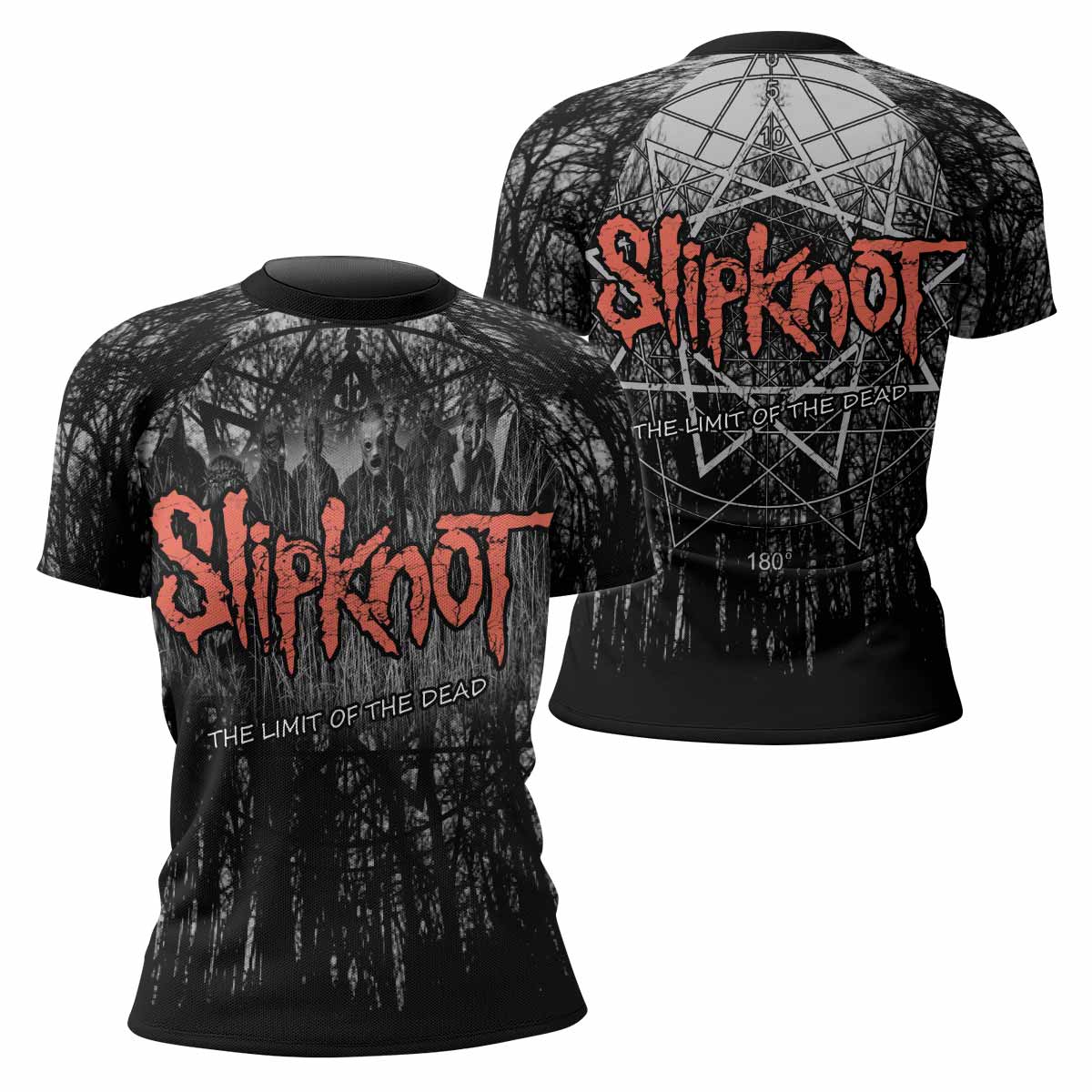 Slipknot The Limits Of The Dead Women's Rash Guard Short Sleeve - front and back view
