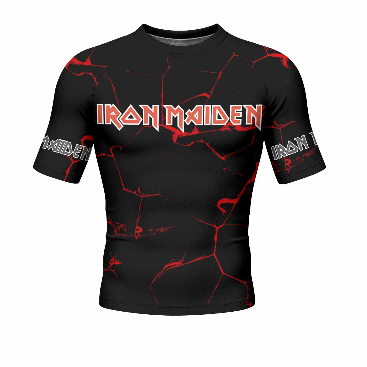 Iron Maiden A Real Dead One Men's Rash Guard Short Sleeve - front view mockup
