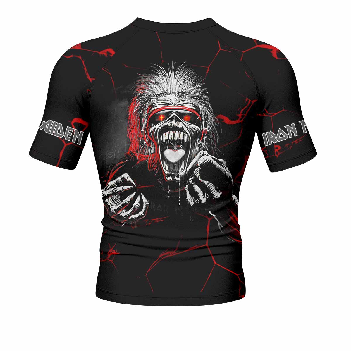 Iron Maiden A Real Dead One Men's Rash Guard Short Sleeve - back view mockup