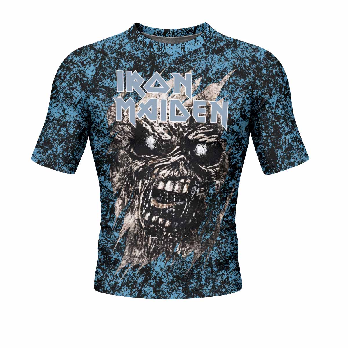 Iron Maiden Fear Reaper Eddie Men's Rash Guard Short Sleeve - front view mockup
