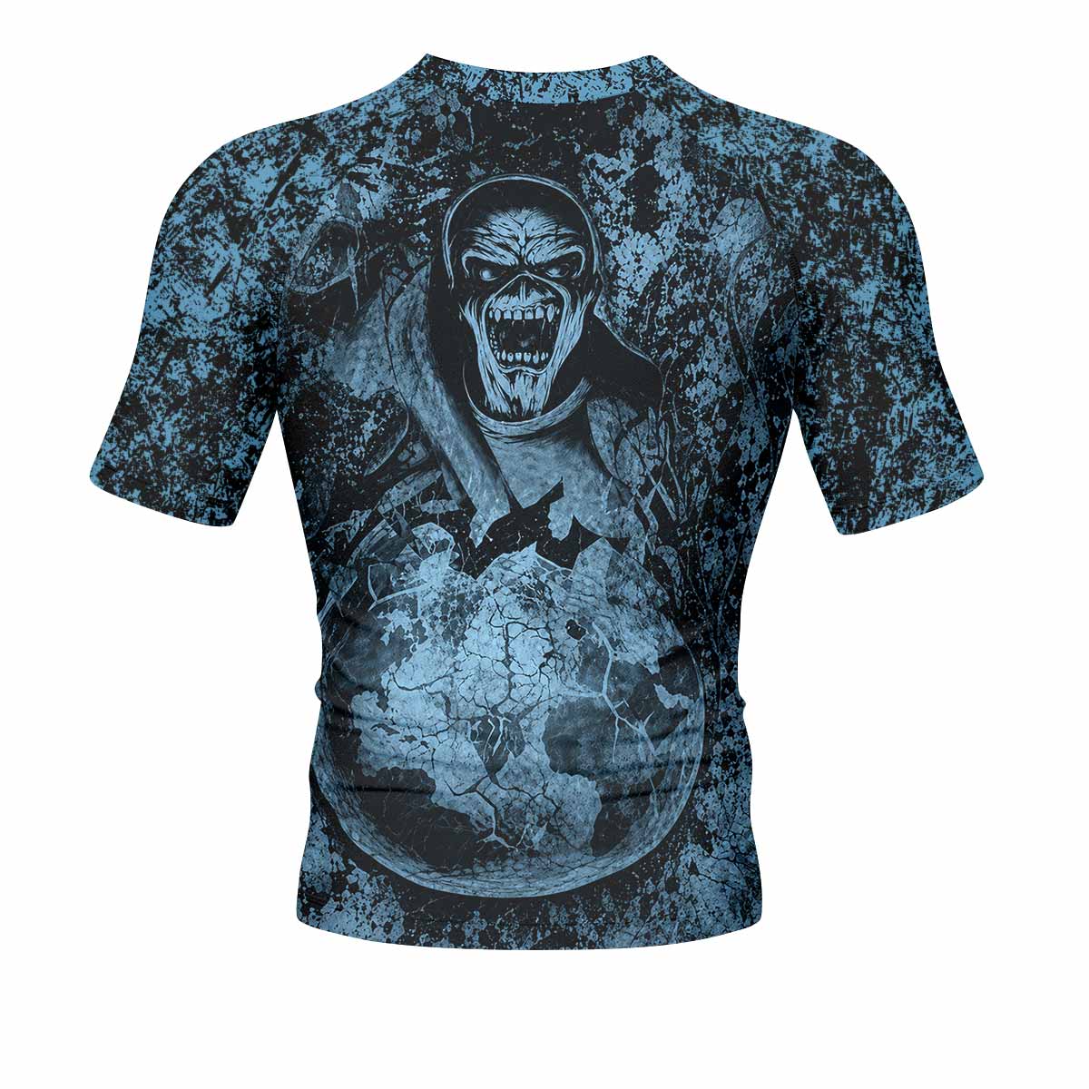 Iron Maiden Fear Reaper Eddie Men's Rash Guard Short Sleeve - back view mockup