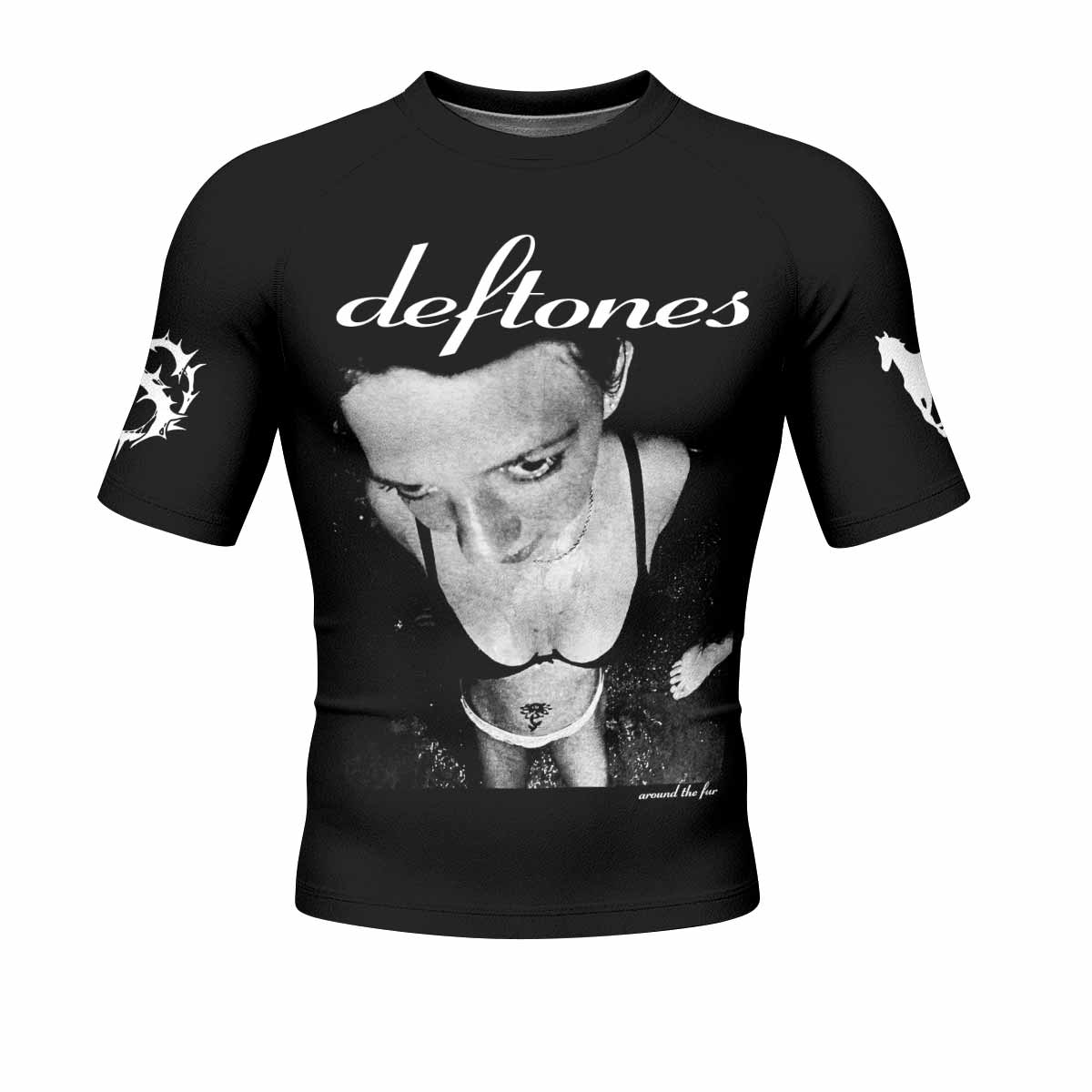 Deftones Around the Fur Men's Rash Guard Short Sleeve - front view mockup