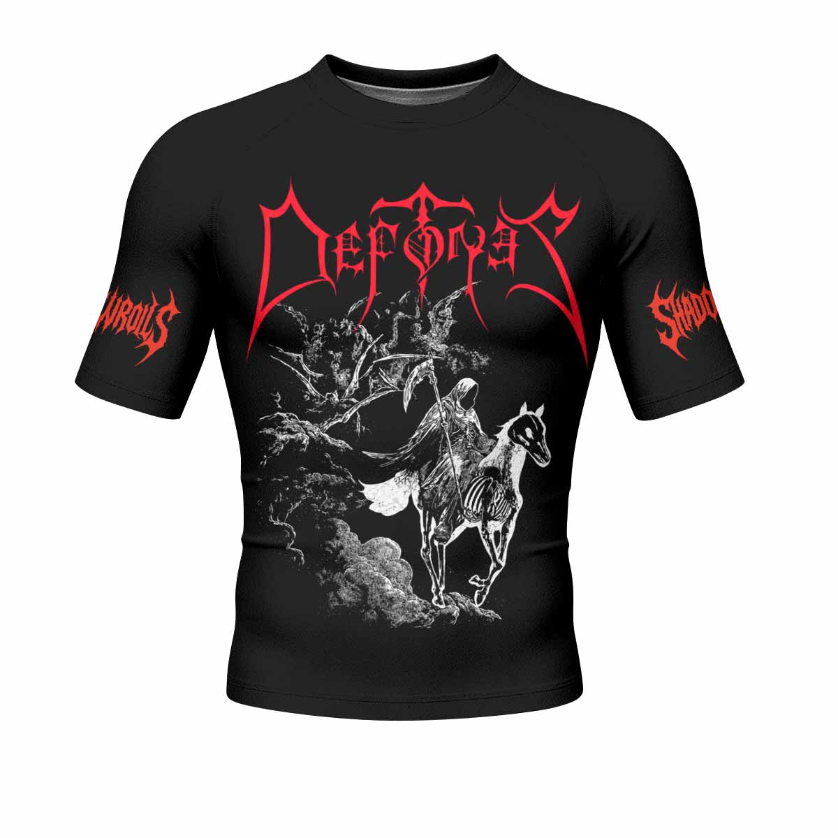 Deftones White Pony Grim Reaper Men's Rash Guard Short Sleeve - front view mockup