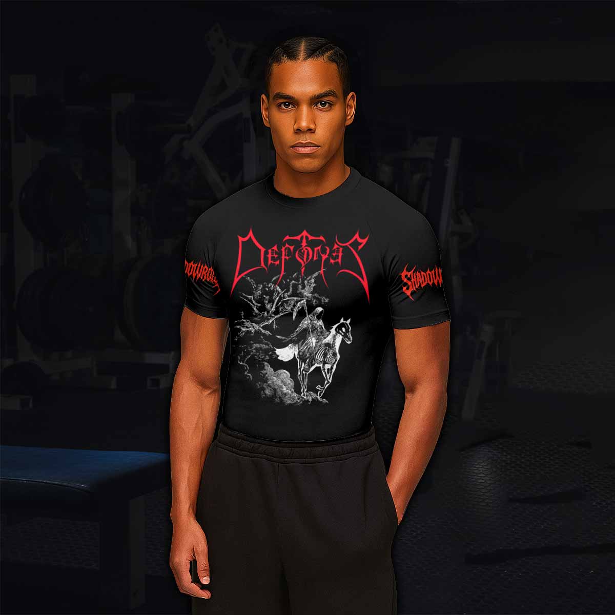 Deftones White Pony Grim Reaper Men's Rash Guard Short Sleeve - lifestyle view