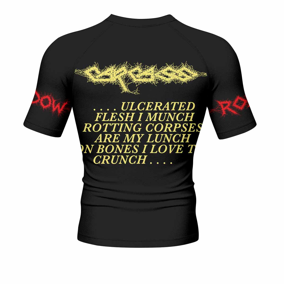 Carcass Symphonies of Sickness Men's Rash Guard Short Sleeve - back view mockup