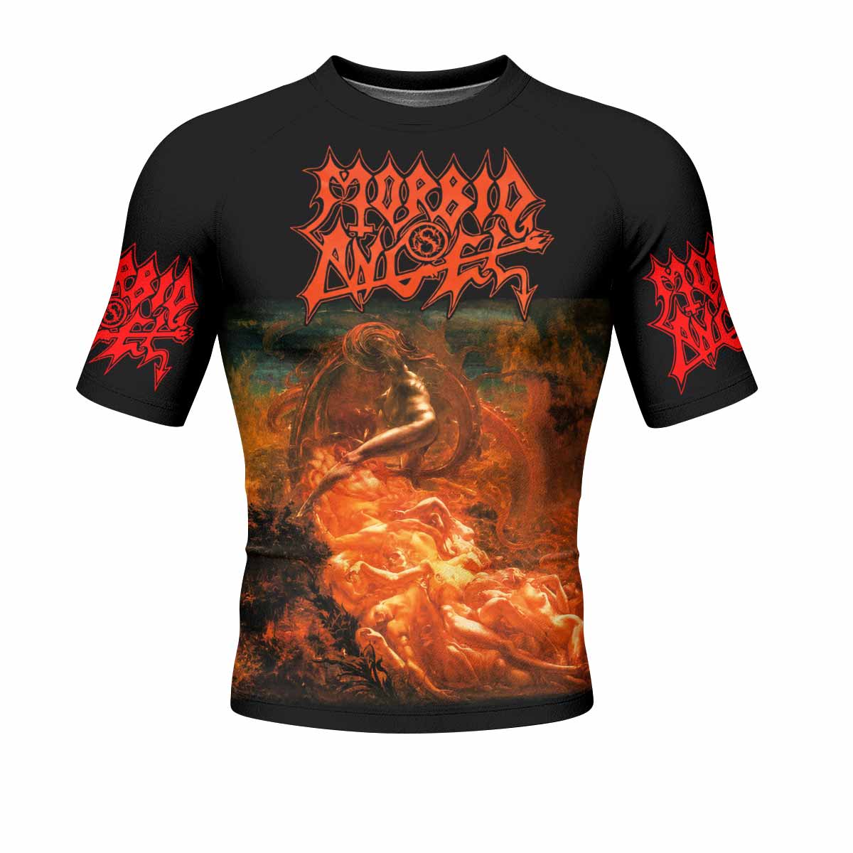 Morbid Angel Altars of Madness Men's Rash Guard Short Sleeve - front view mockup