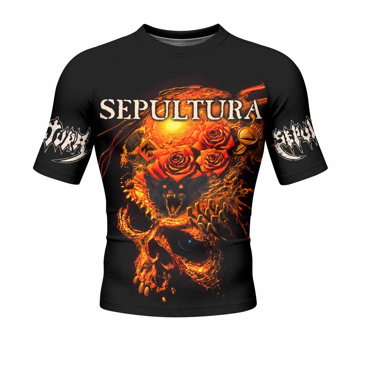 Beneath the Remains Sepultura Men's Rash Guard Short Sleeve - front view mockup