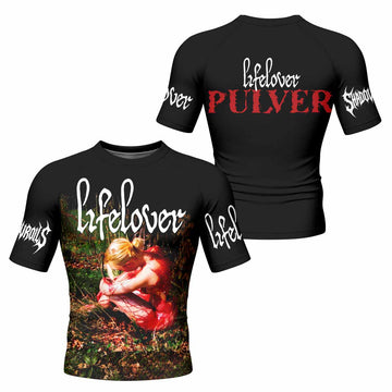 Lifelover Pulver Men's Rash Guard Short Sleeve - front and back view