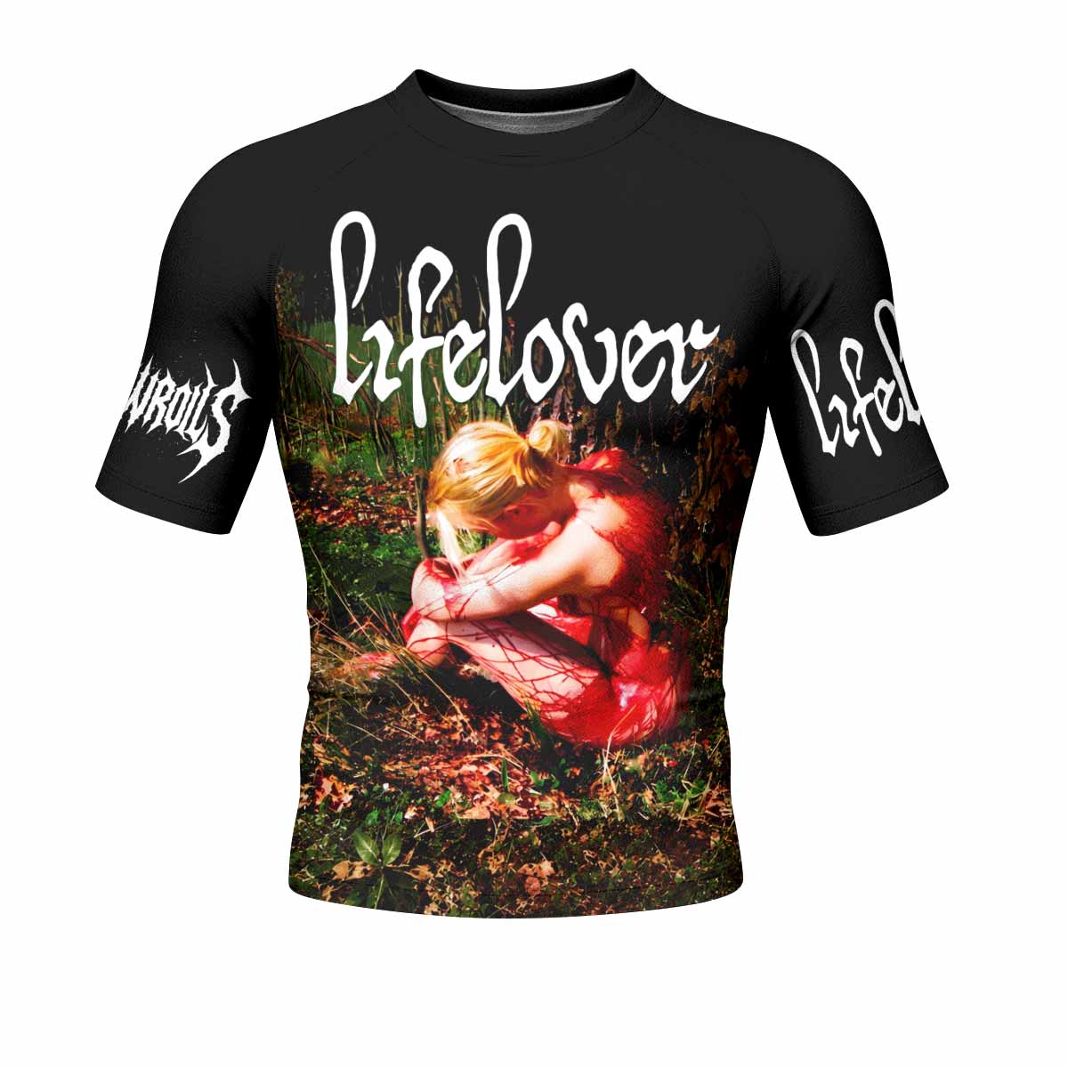 Lifelover Pulver Men's Rash Guard Short Sleeve - front view mockup