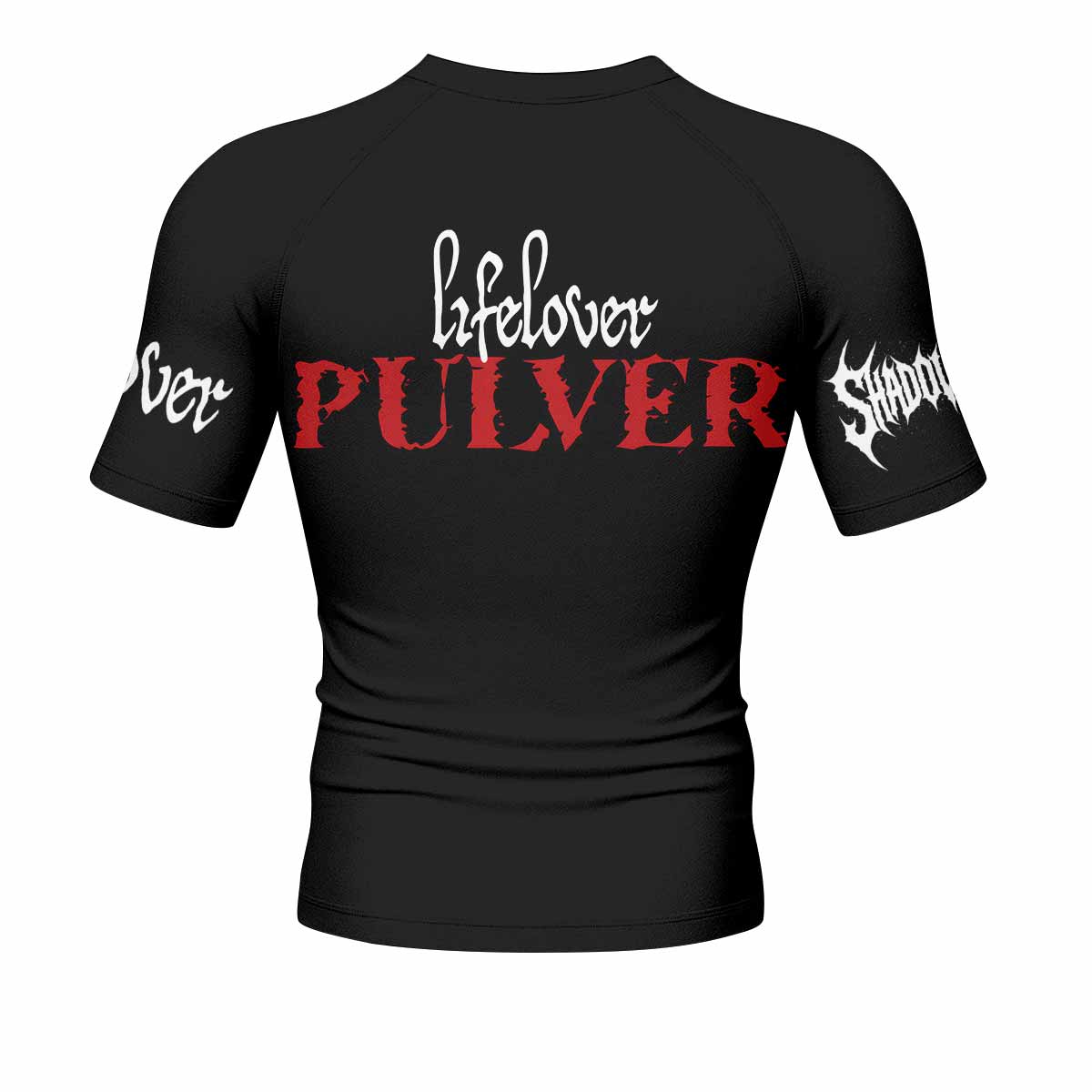 Lifelover Pulver Men's Rash Guard Short Sleeve - back view mockup
