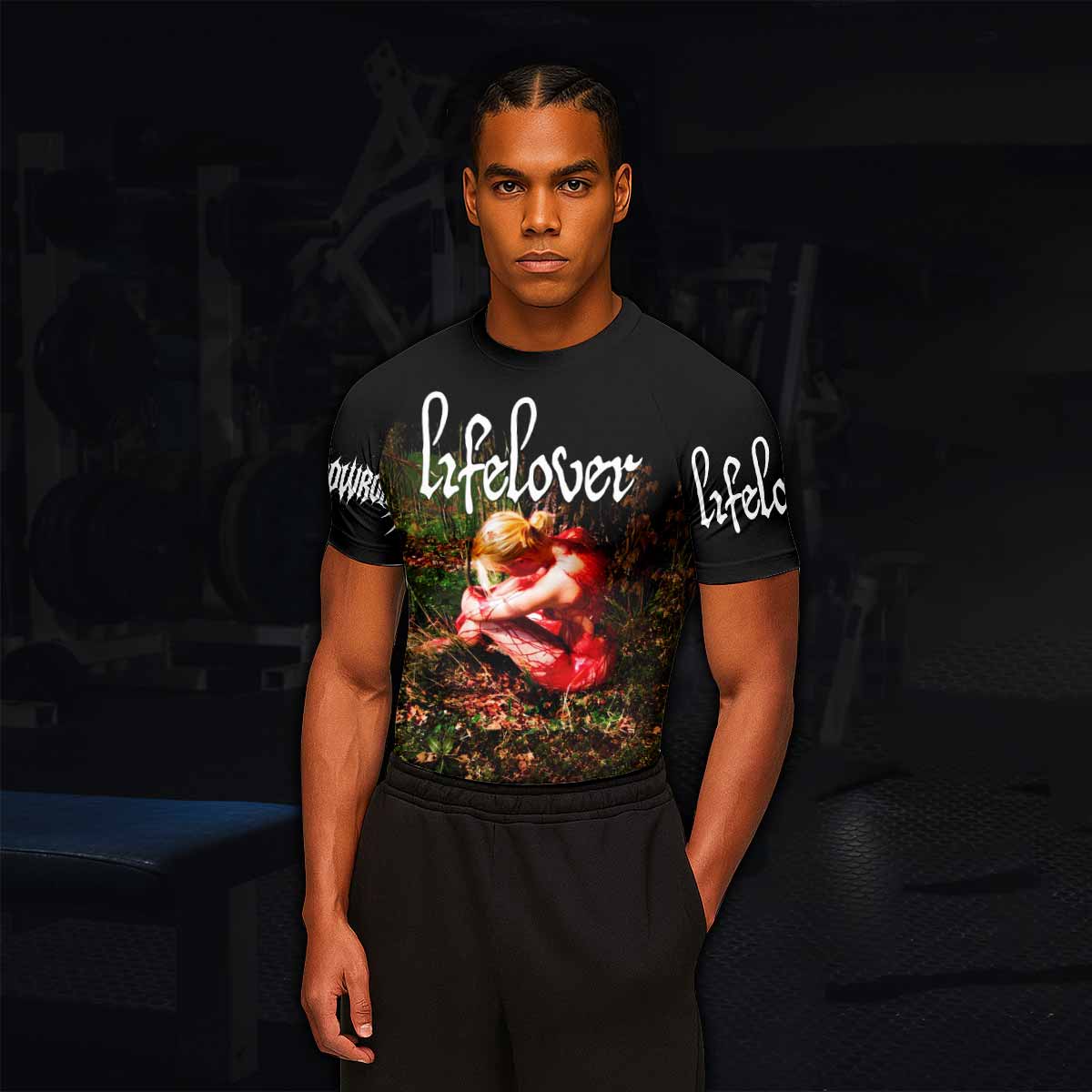 Lifelover Pulver Men's Rash Guard Short Sleeve - lifestyle view