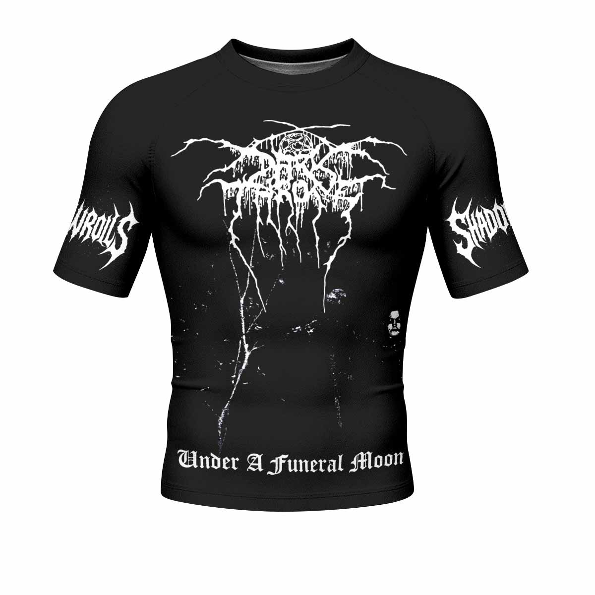 Darkthrone Under a Funeral Moon Men's Rash Guard Short Sleeve - front view mockup