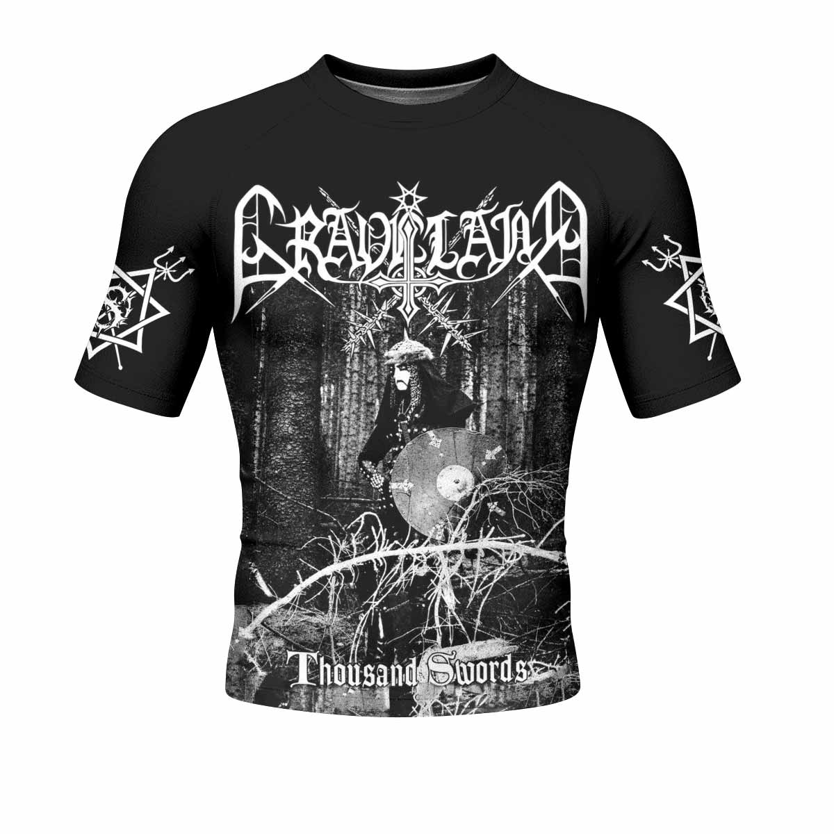 Graveland Thousand Swords Men's Rash Guard Short Sleeve - front view mockup