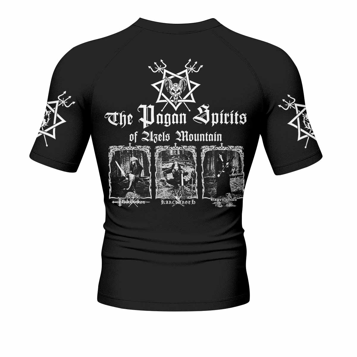 Graveland Thousand Swords Men's Rash Guard Short Sleeve - back view mockup