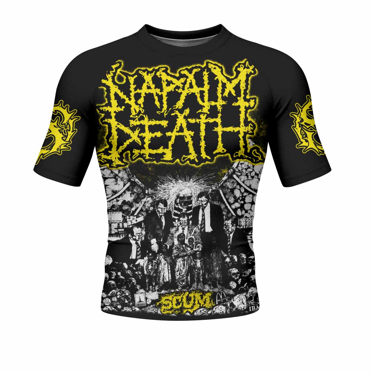 Napalm Death Scum Men's Rash Guard Short Sleeve - front view mockup