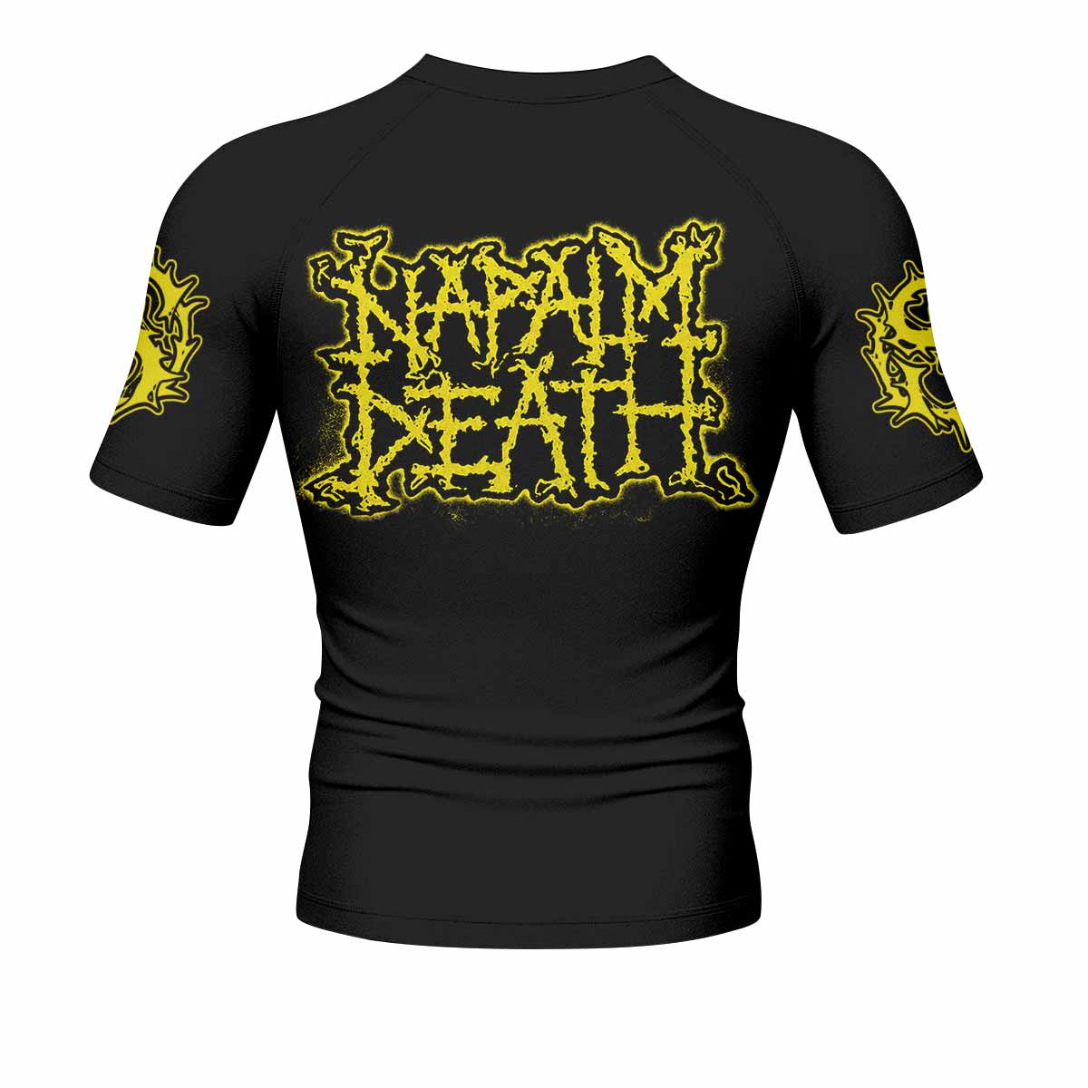 Napalm Death Scum Men's Rash Guard Short Sleeve - back view mockup