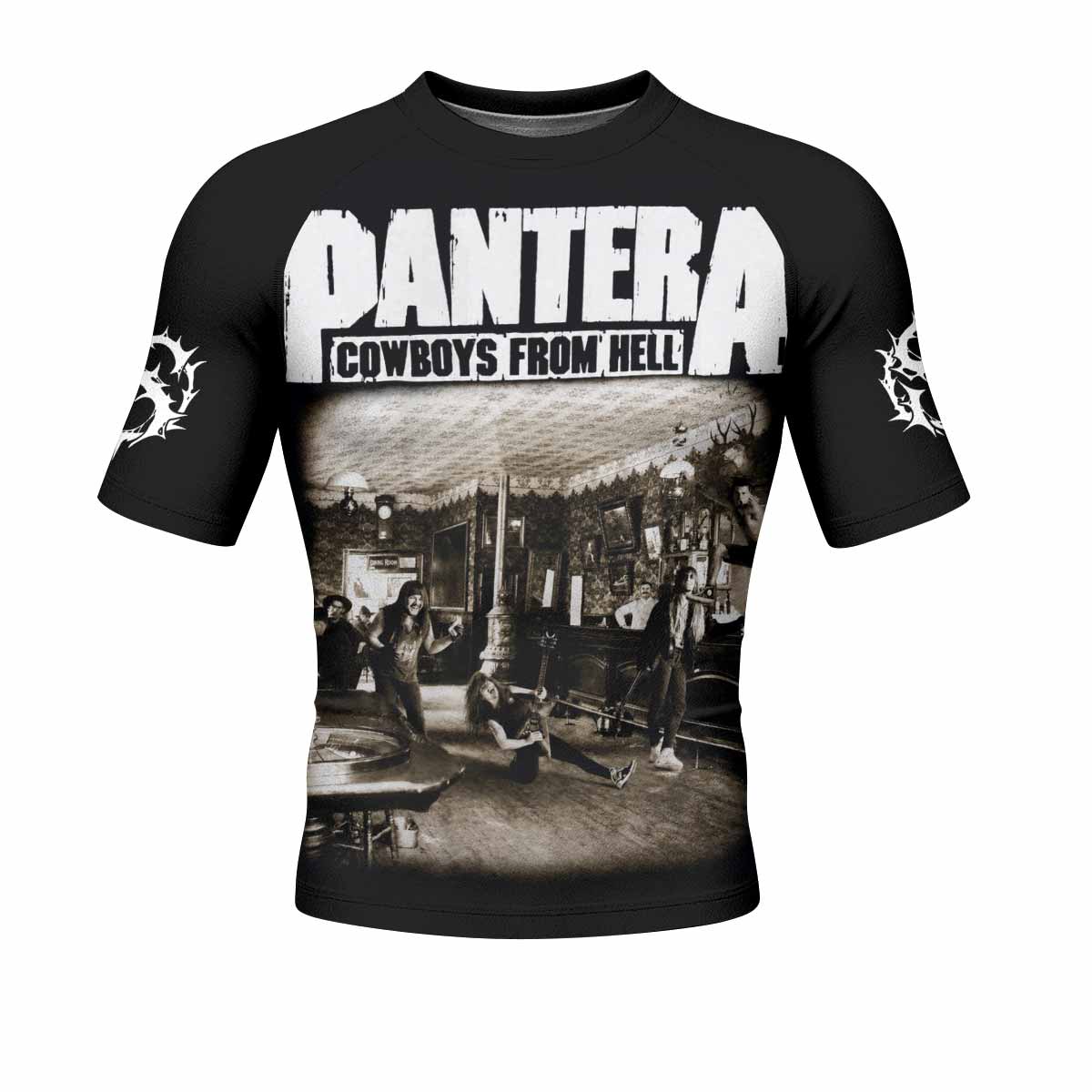 Cowboys from Hell Pantera Men's Rash Guard Short Sleeve - front view mockup