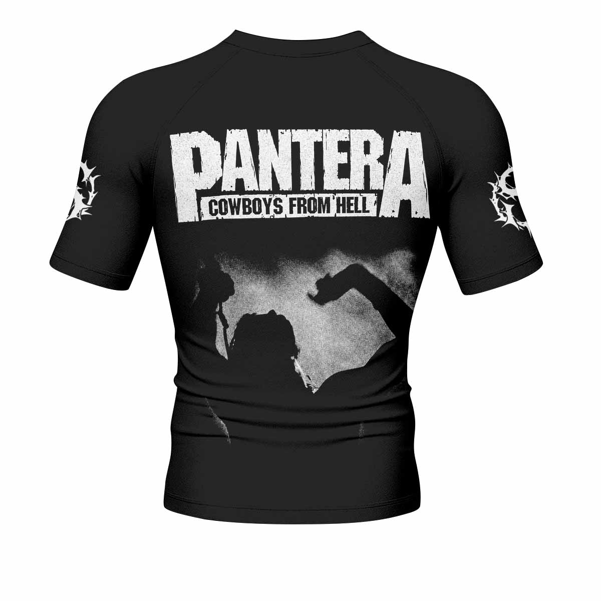 Cowboys from Hell Pantera Men's Rash Guard Short Sleeve - back view mockup