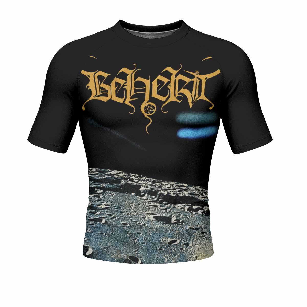 Beherit Drawing Down the Moon Men's Rash Guard Short Sleeve - front view mockup