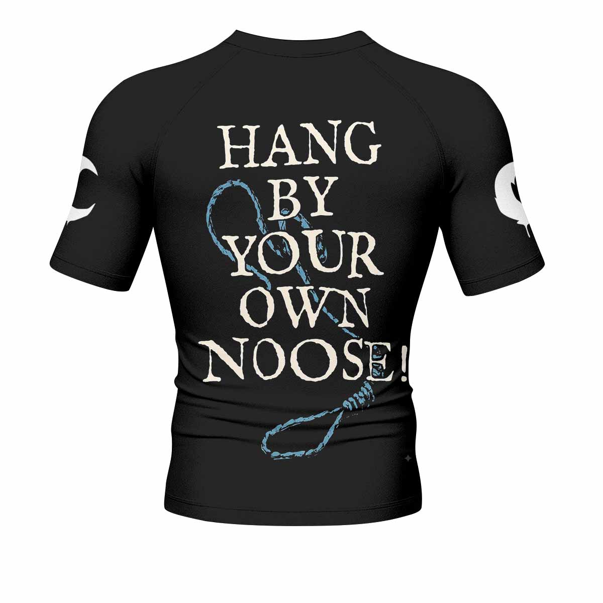 Leviathan A Silhouette in Splinters Men's Rash Guard Short Sleeve - back view mockup