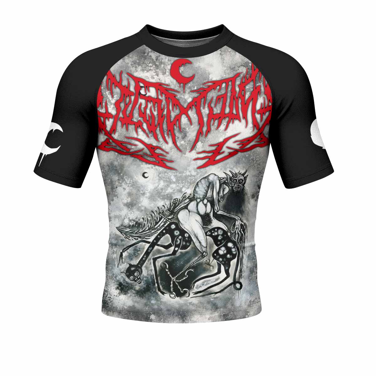 Leviathan Tentacles of Whorror Men's Rash Guard Short Sleeve - front view mockup