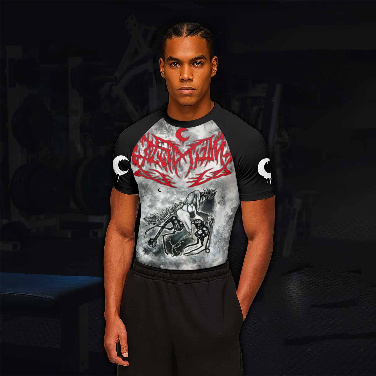 Leviathan Tentacles of Whorror Men's Rash Guard Short Sleeve - lifestyle view